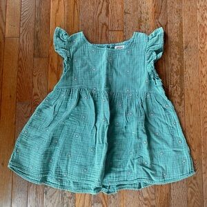 light turquoise teal blue embroidered ruffle babydoll top blouse